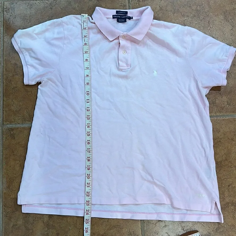 Ralph Lauren classic‎ Fit Short Sleeve Polo Shirt Pink Size XL